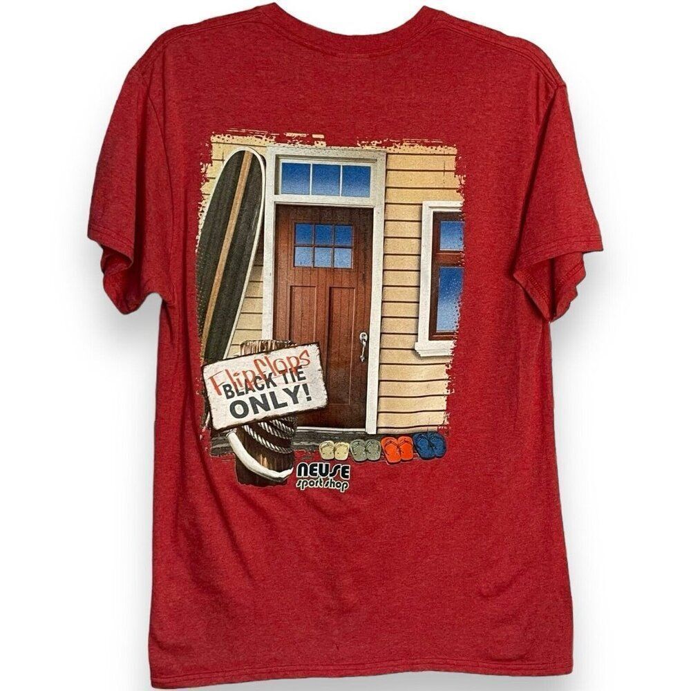 Neuse Sport Shop Delta Pro Weight Graphic Print T-Shirt Men's M Red Casual Top